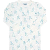 Blue Puppy Love Print Pajamas