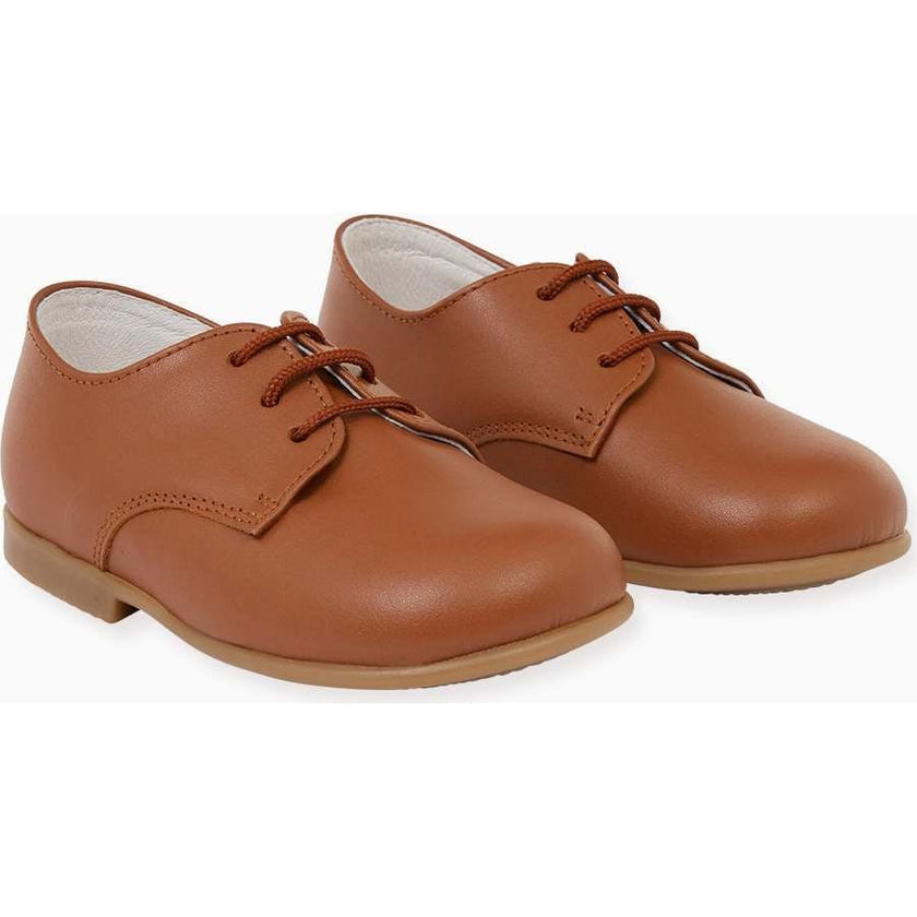 Tan Leather Toddler Inglesito Ceremony Shoes