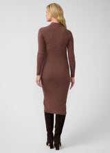 Ribbed Polo Maternity Nursing Midi Dress