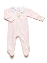 Spotted Girl Puppy Collared Pima Footie | Lt Pink