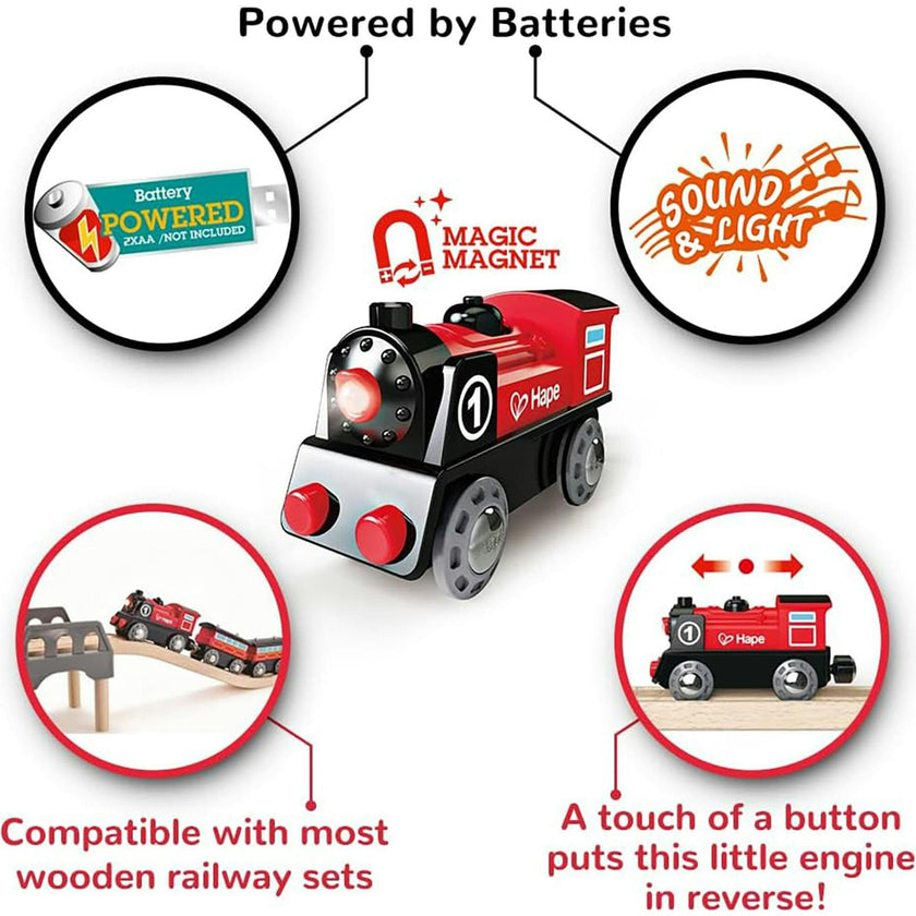 Hape: Battery Powered Engine No.1&nbsp;- Red-White-Black