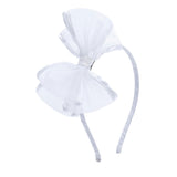White Sheer Bow Headband