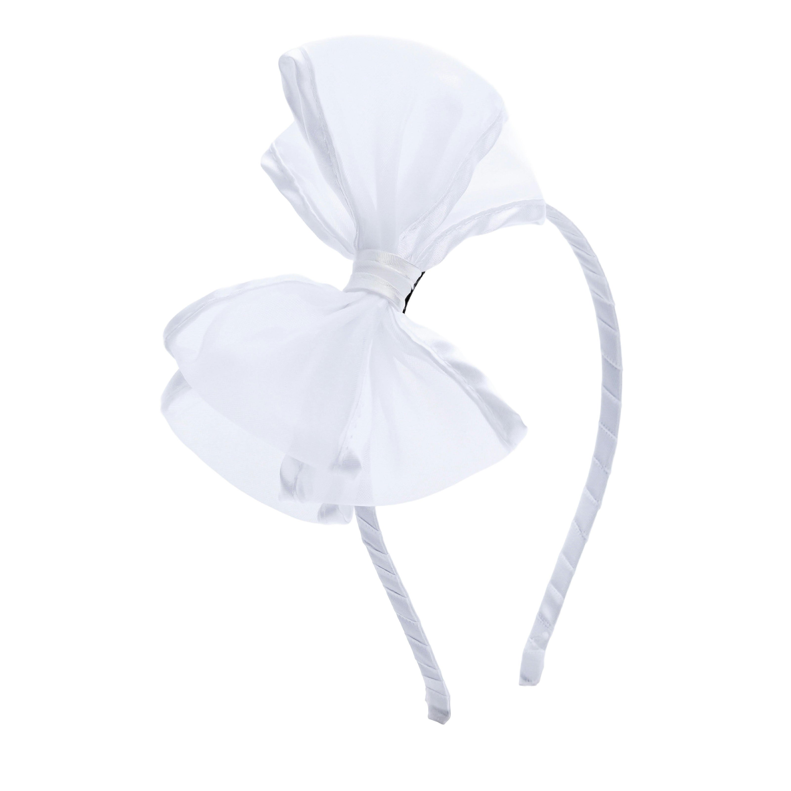 White Sheer Bow Headband