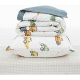 Cotton Muslin Toddler Bedding 3 Piece Set - Work Trucks