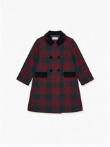 Burgundy Check Arrieta Girl Coat