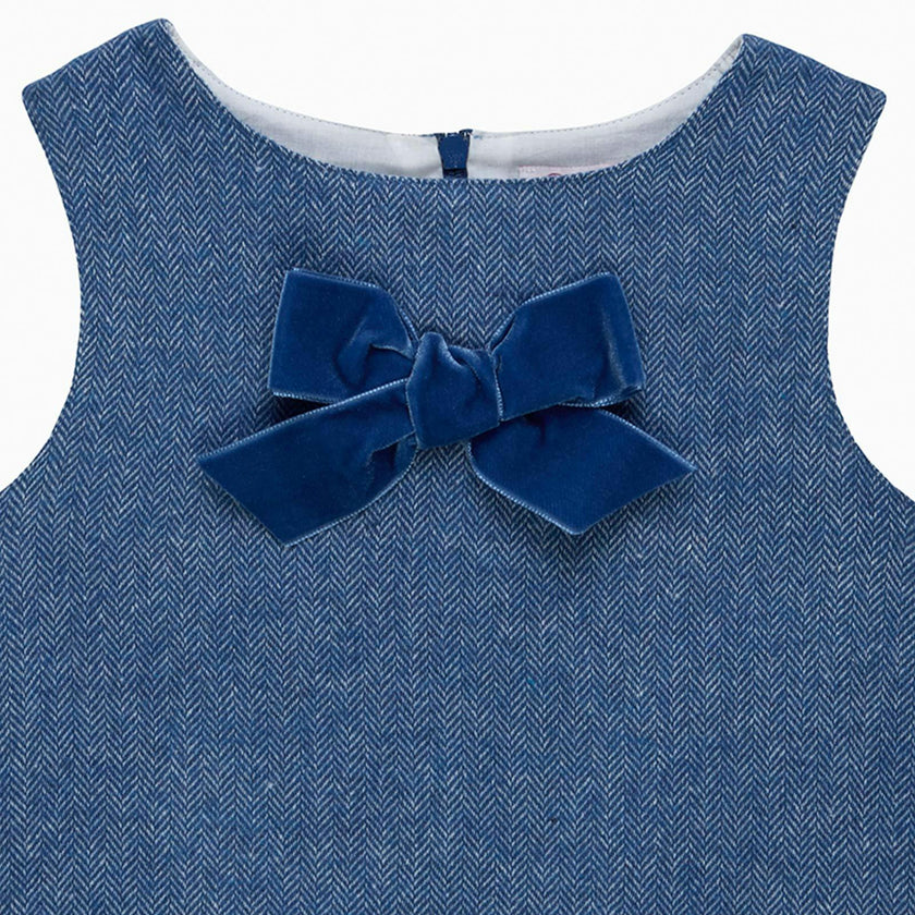 Georgina Bow Dress in Blue