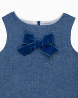 Georgina Bow Dress in Blue