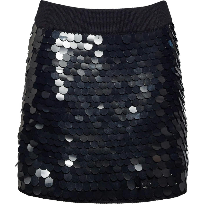MYA MINI SKIRT | BLACK W/ BLACK SEQUINS