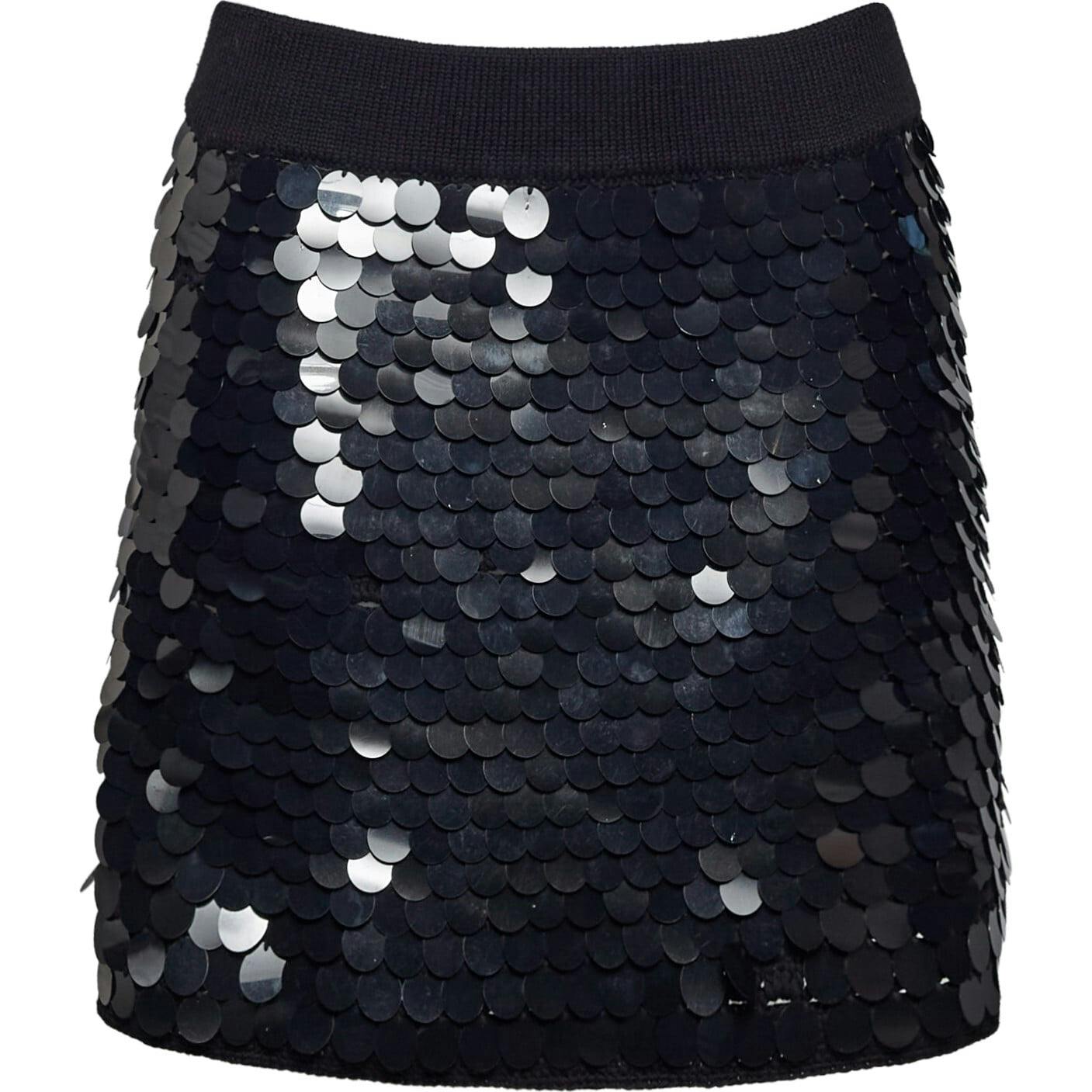 Women's Mya Open Crochet Stitch Large Sequins Mini Skirt