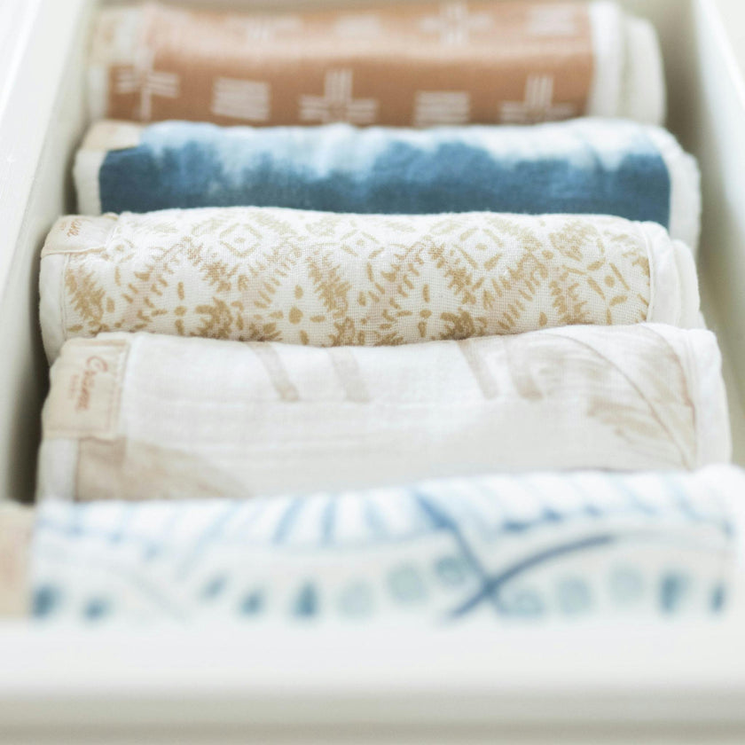 Caspian Whale Cotton Burp Cloth (Set of 3)