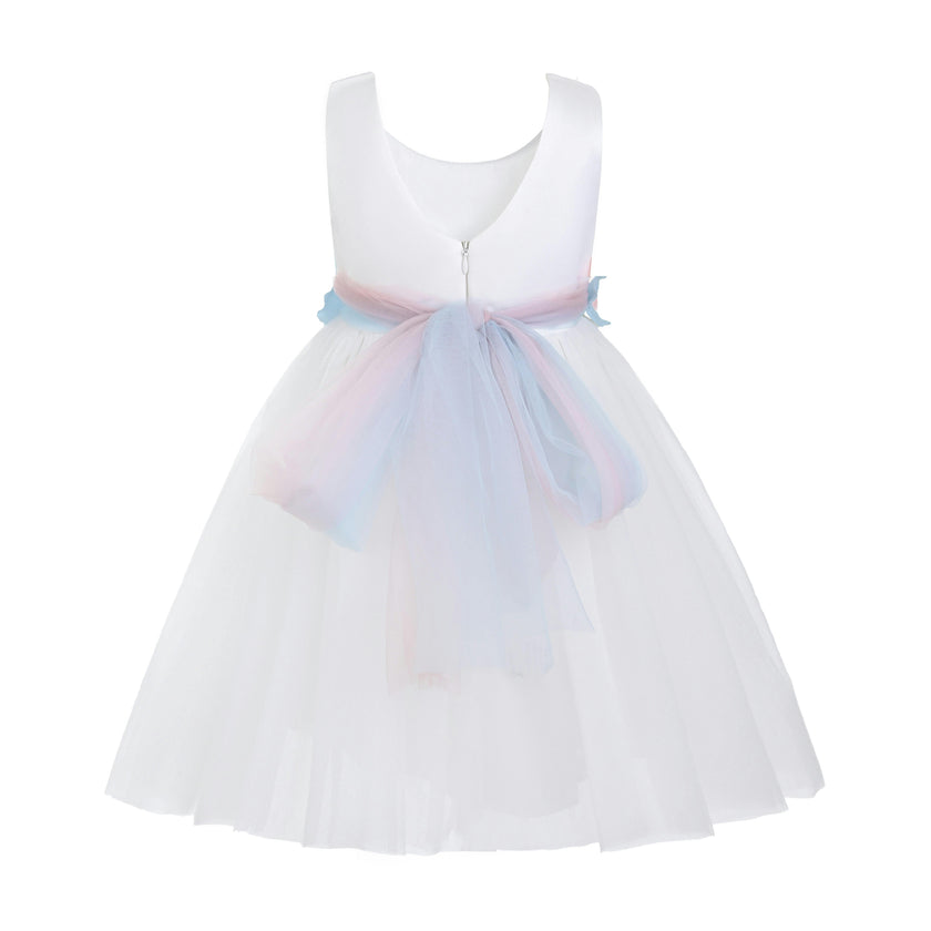 White Elarisse Floral Waist Dress