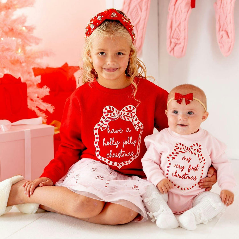 Red Glitter Bow Baby Headband