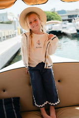 Sail Away Cardigan in Salt/Navy