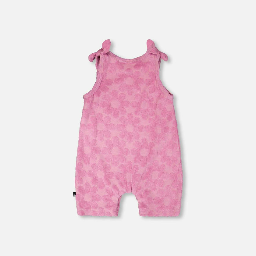Terry Cloth Romper With Bows