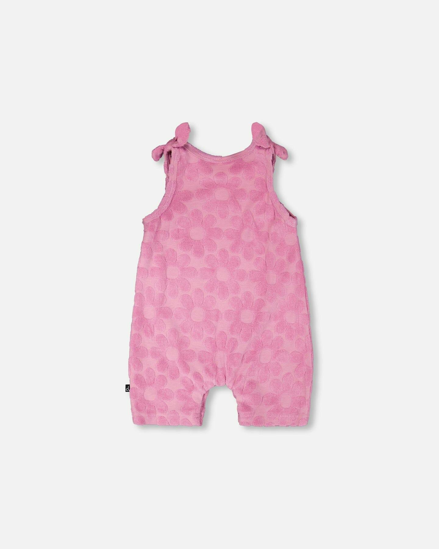 Terry Cloth Romper With Bows