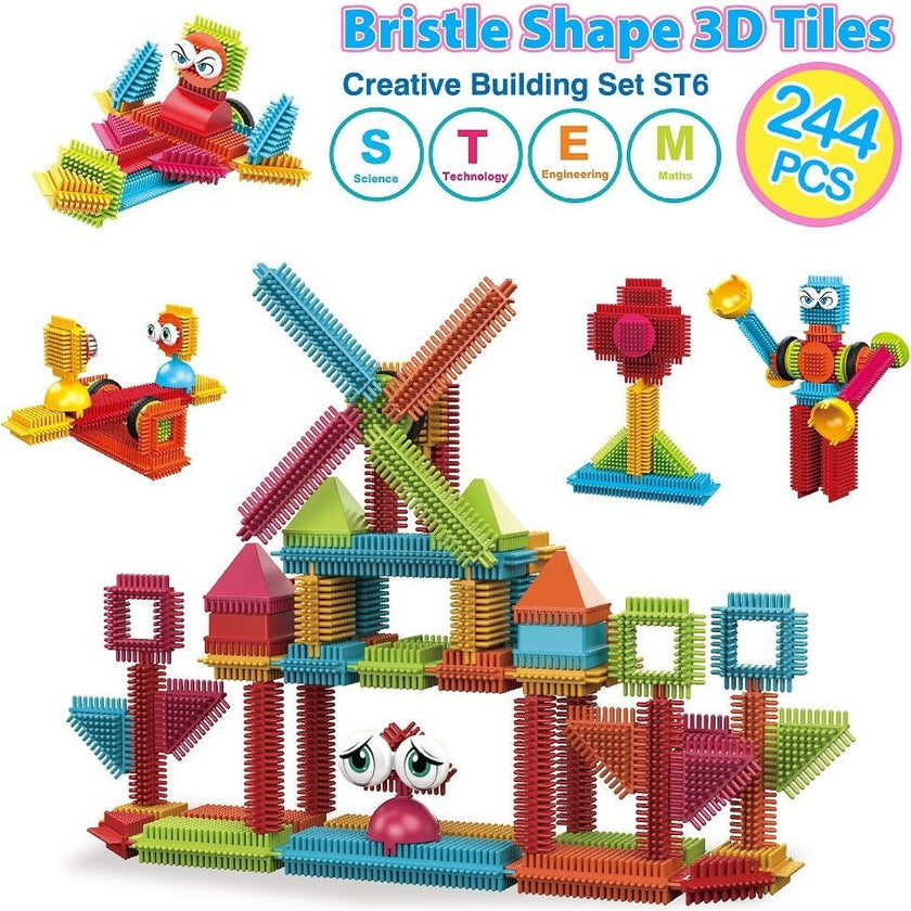 244 Pcs Bristle Shape Tile 3D Building Block set