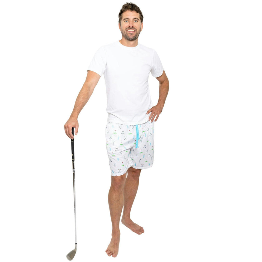 Men's Golf Sleep Shorts - Organic Cotton Poplin