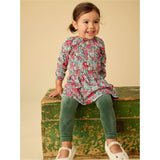 Smocked Blouson Dress, Multi