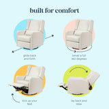 Carter's Arlo Recliner and Swivel Glider | Water Repellent & Stain Resistant Fabric