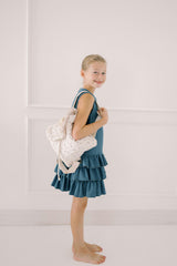 Eloise Quilted Backpack in Vintage Petite Blue