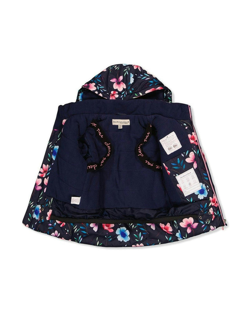 Two Piece Play Snowsuit Blue Floral Print