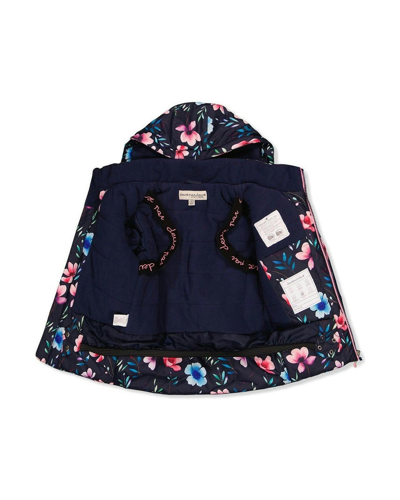 Two Piece Play Snowsuit Blue Floral Print