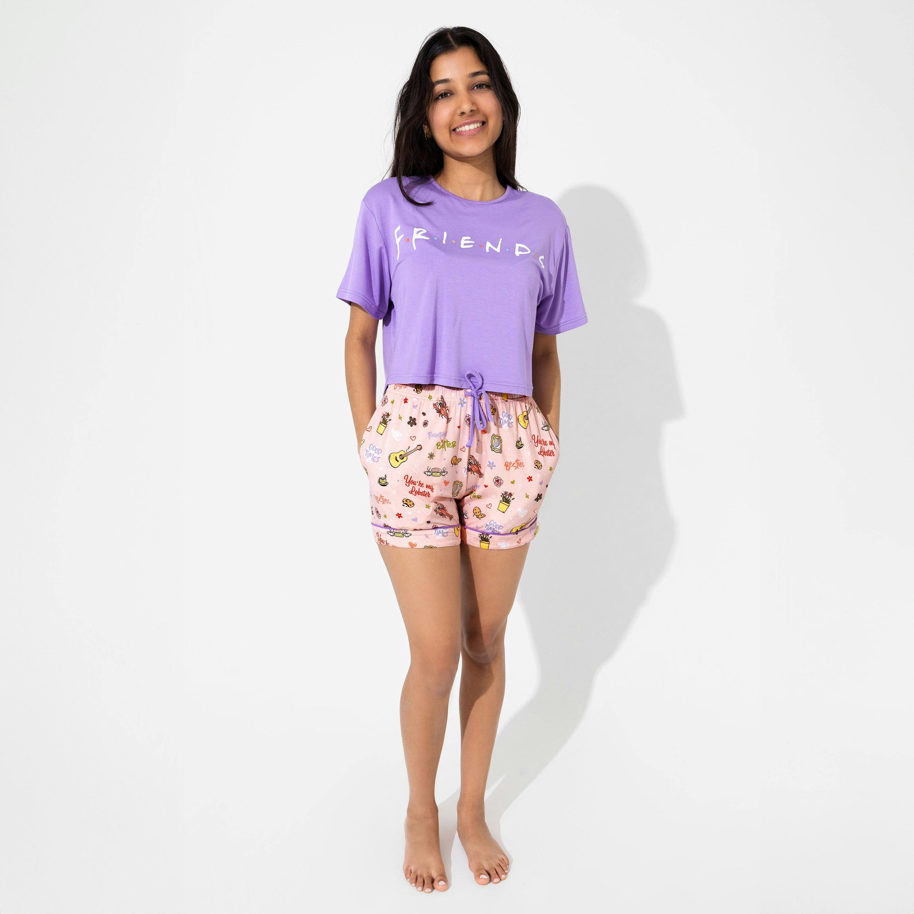 Friends: You're My Lobster Bamboo Women's Pajama Shorts Set