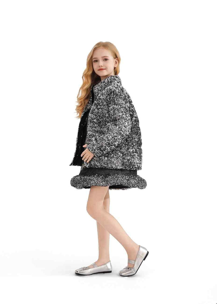 Black Glitter Puffer Jacket
