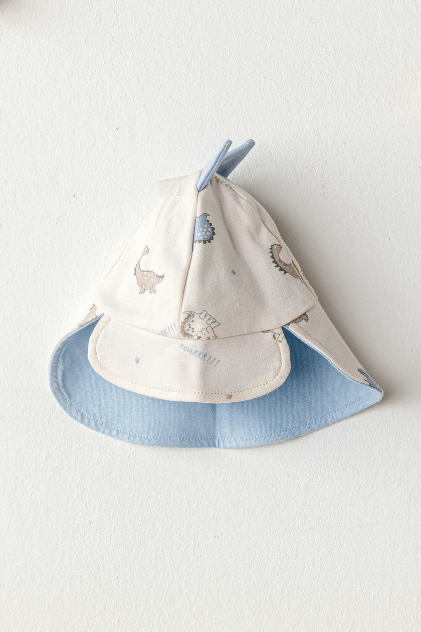 Beige Dinosaur Flap Cap