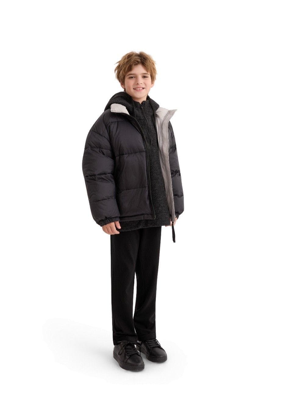Black Quilted Puffer Jacket