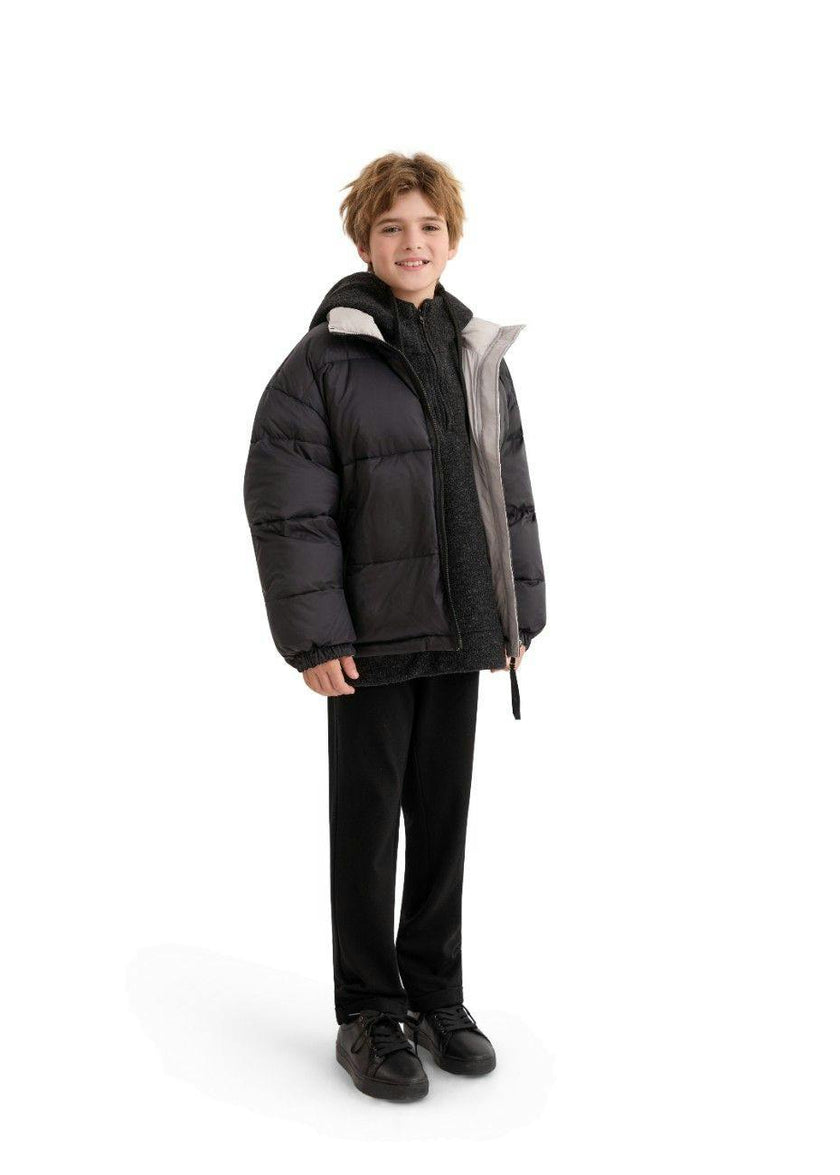 Black Quilted Puffer Jacket