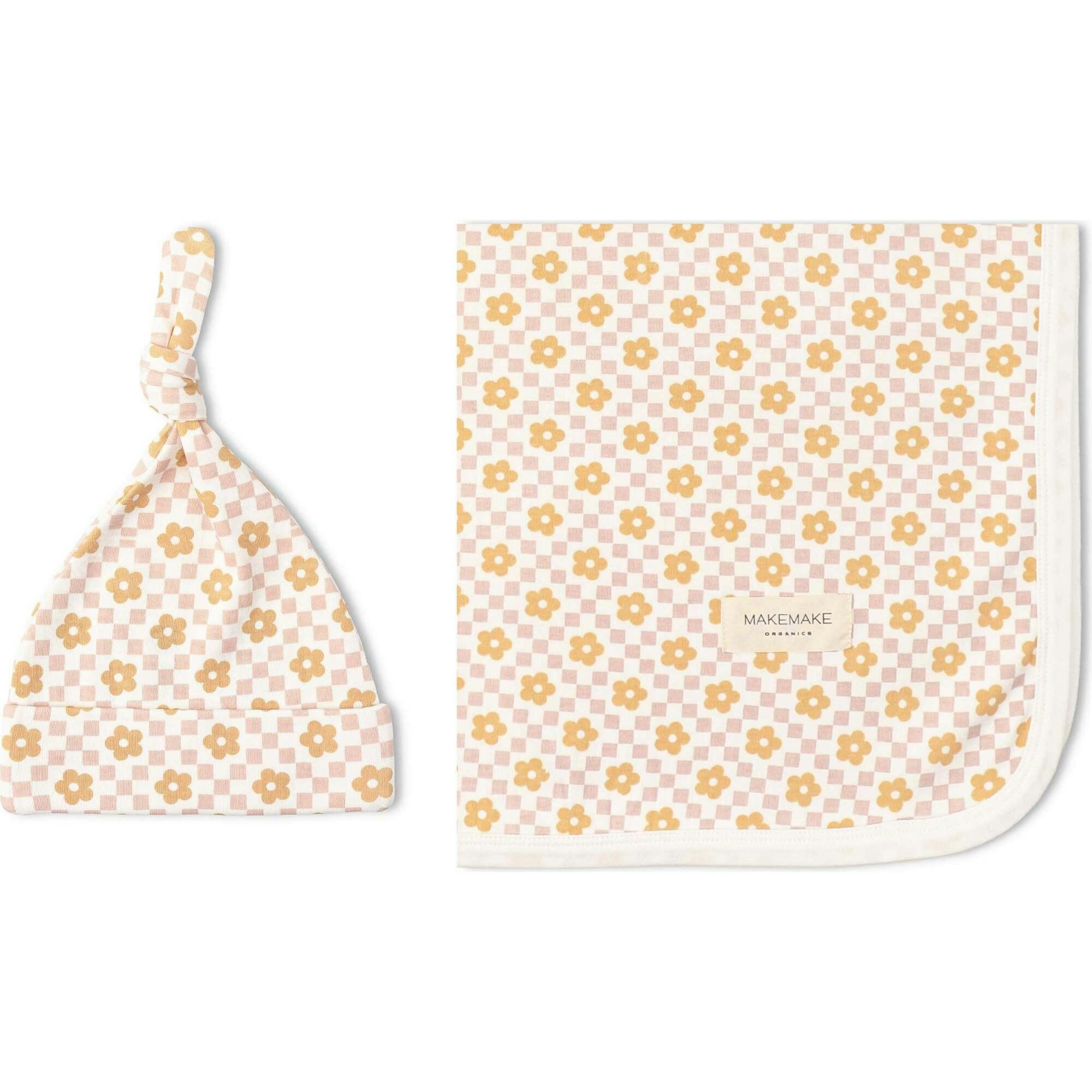 Organic Swaddle Blanket & Hat Set