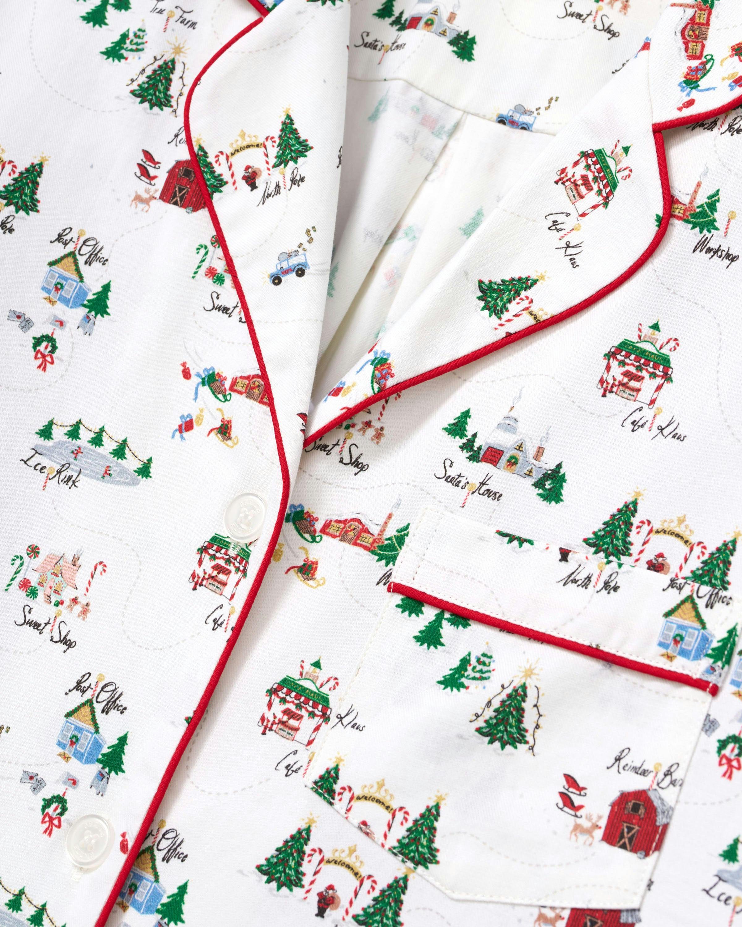 Women's Twill Pajama Set in North Pole Chronicles