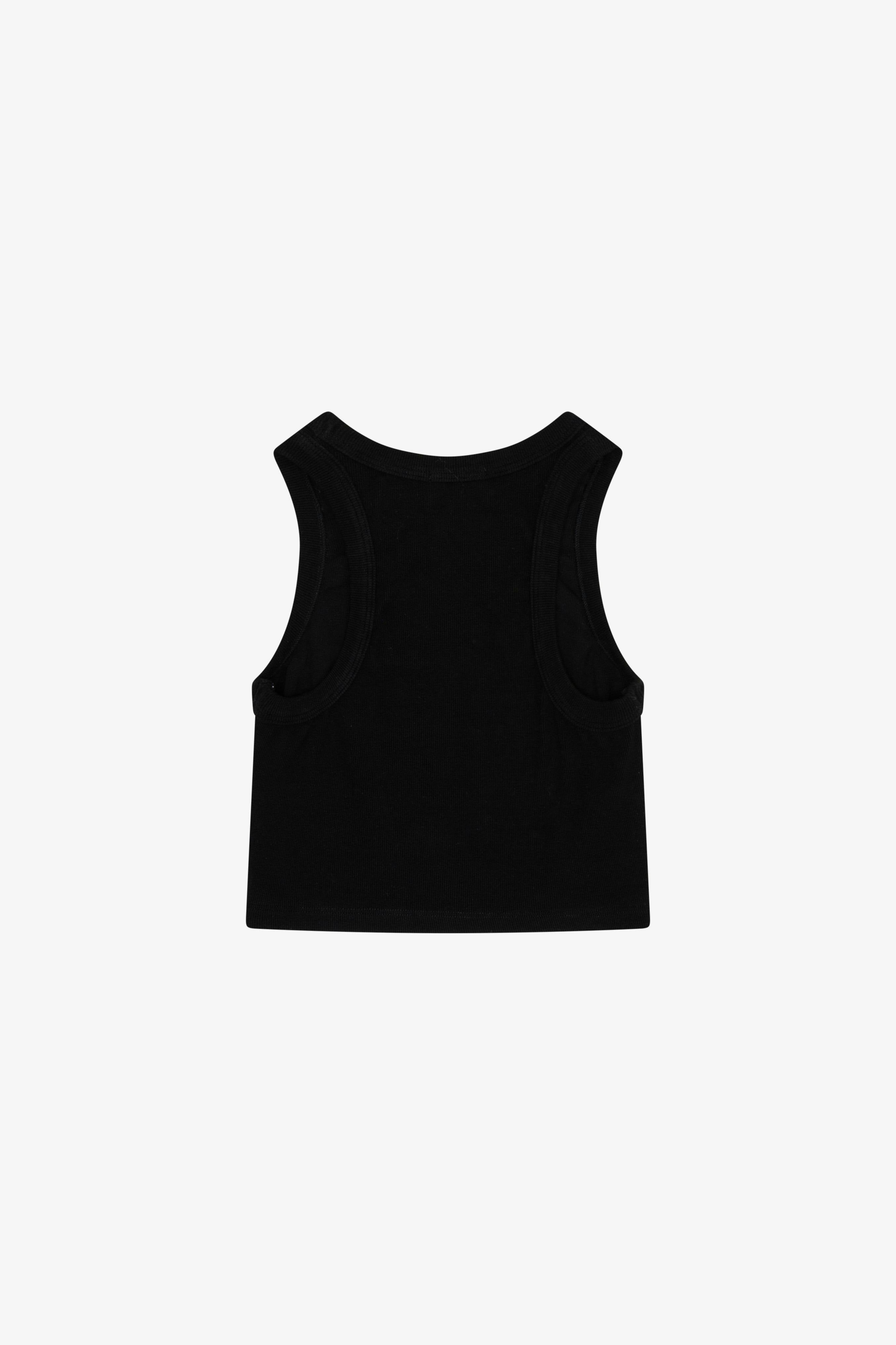 Rayon Rib Shirred Sleeveless Tank