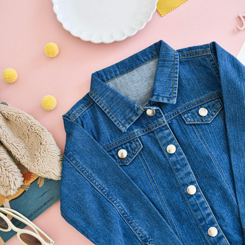 Liberty of London Children's Personalised Denim Jacket, Blue