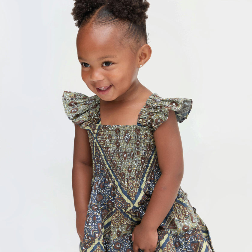 The Tiny Ellie Nap Dress - Olive Equestrian Scarf