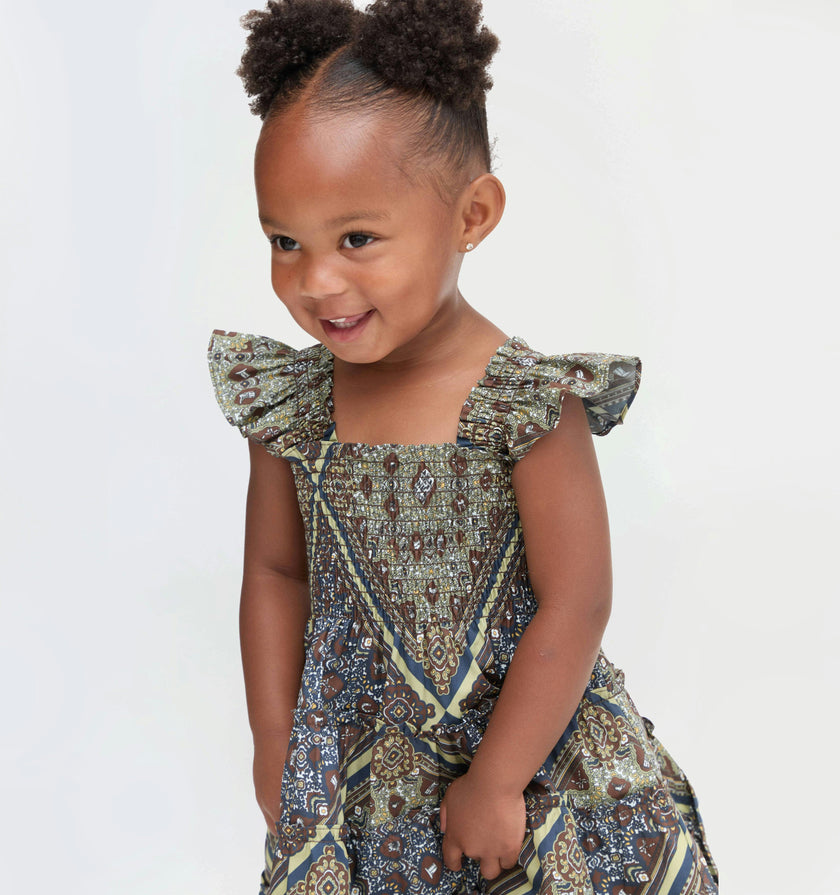 The Tiny Ellie Nap Dress - Olive Equestrian Scarf
