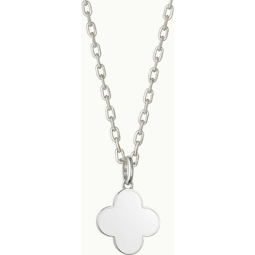 Personalized Enamel Clover Cross Necklace, Sterling Silver