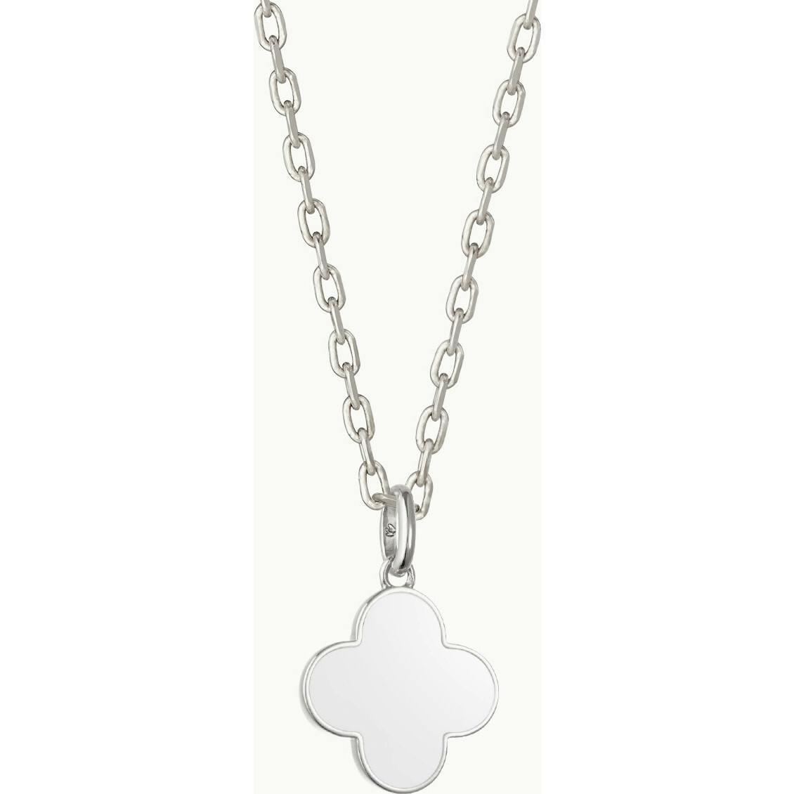 Personalized Enamel Clover Cross Necklace, Sterling Silver