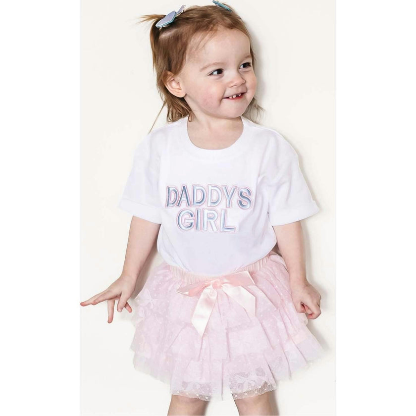 Daddy's Girl Patch Short Sleeve Romper - White