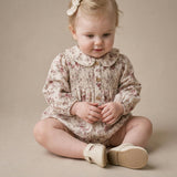 Organic Smocked Long Sleeve Bubble Romper - Wildrose