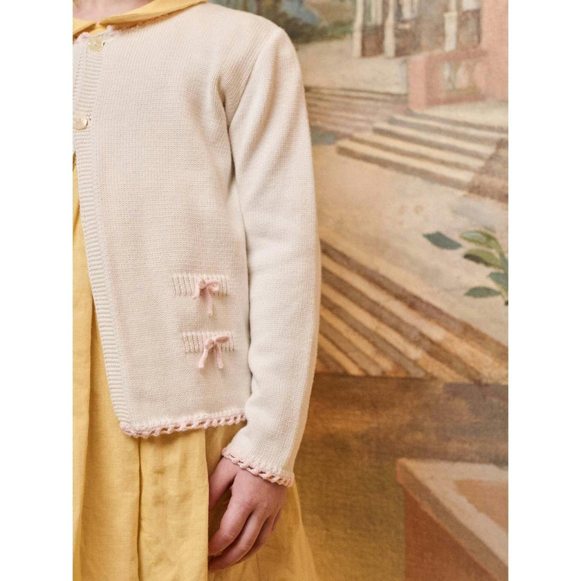 Nicky Hilton x La Coqueta Ivory Farrah Cotton Girl Cardigan