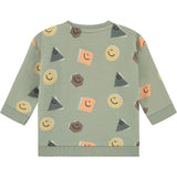 Crew Neck All-Over Animated Shapes Graphic Sweatshirt