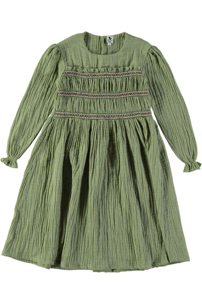 Robe fille Reina - Vert fougère