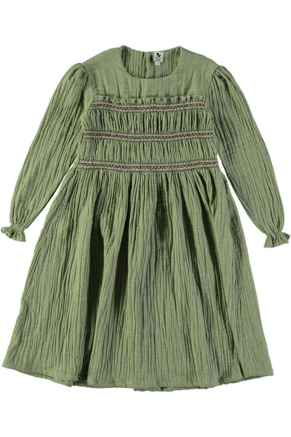 Robe fille Reina - Vert fougère