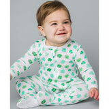 The Organic Zipper Footie [Shamrocks]