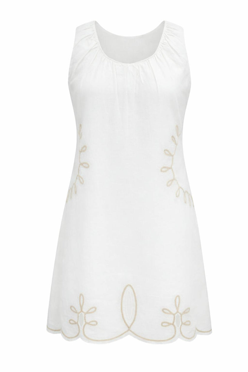 Polly Ivory Embroidery Dress