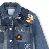 Blue Patchwork Denim Jacket