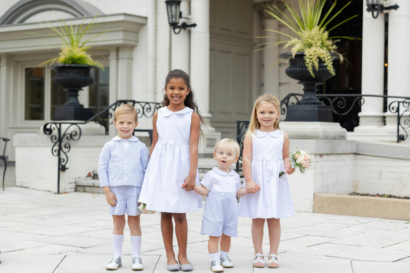 White Pique Flower Dress