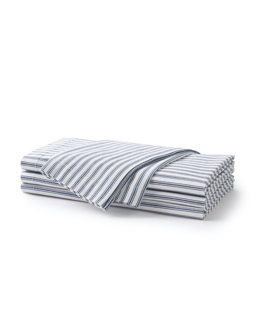 Navy French Ticking Runner & Napkin Bundle
